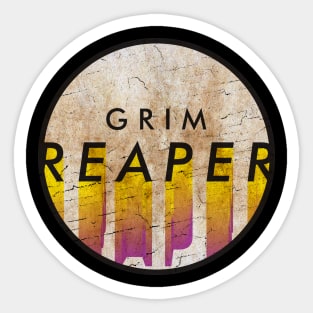 Grim Reaper - VINTAGE YELLOW CIRCLE Sticker